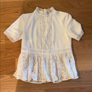 Zara women’s white lace top